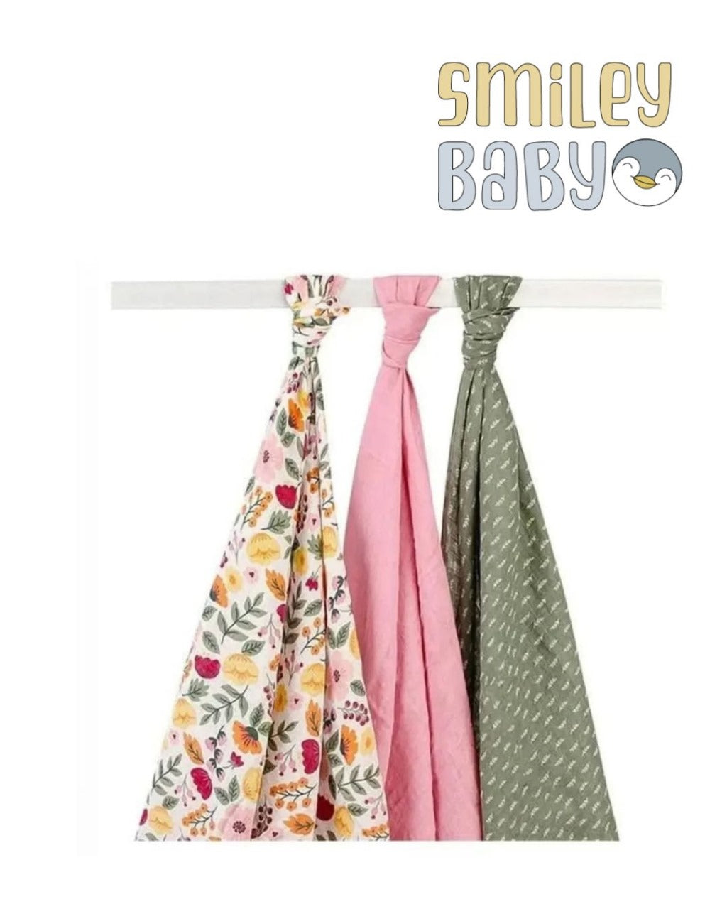 BAMBOO MUSLIN Swaddles PINK set 3pcs