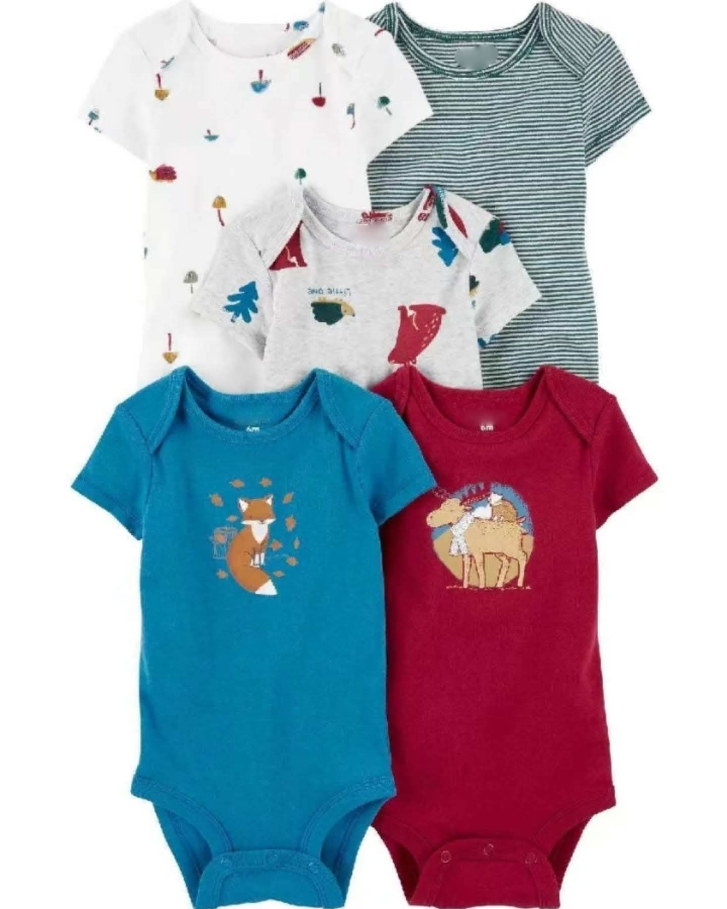 Baby Boy Cotton Bodysuits fox