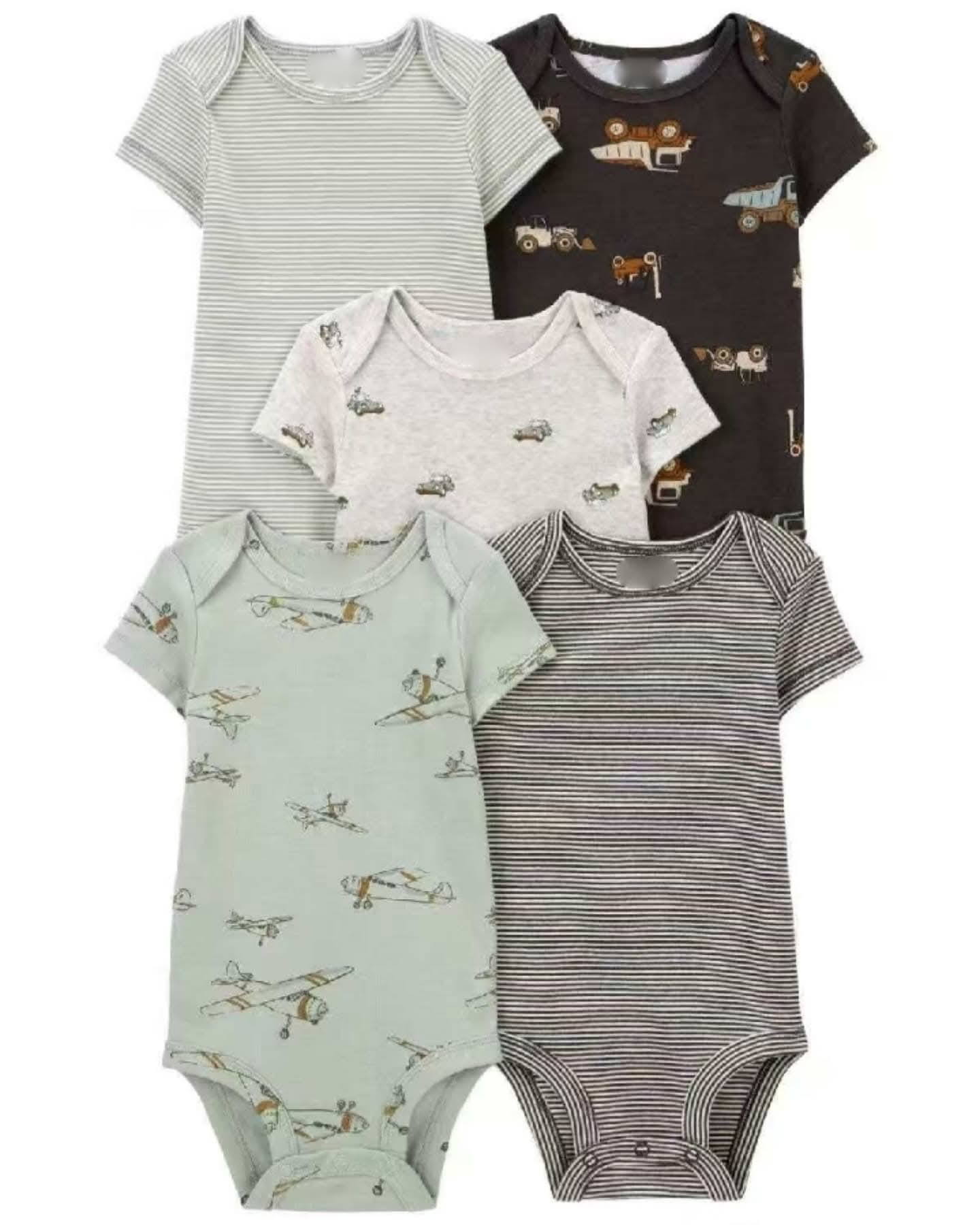 Baby Boy Cotton Bodysuits airplane