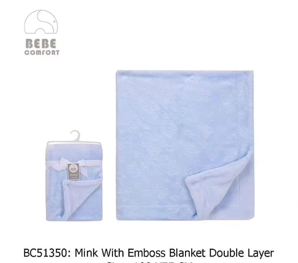 winter blanket double layer blue