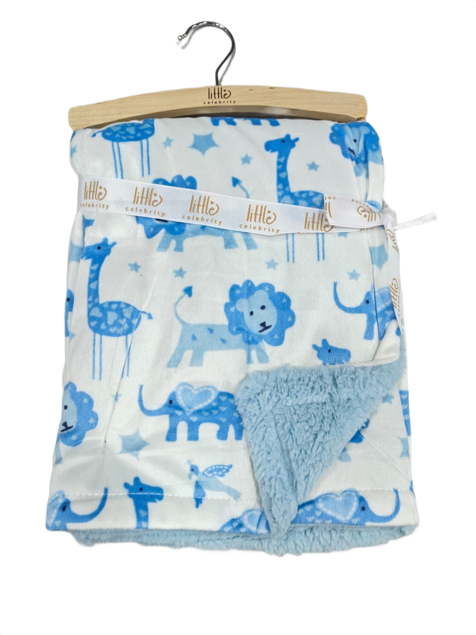 Little Celebrity Baby Boy Zoo Animal Print Blanket