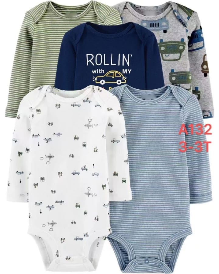 5 pcs long sleeve cotton rolling bus