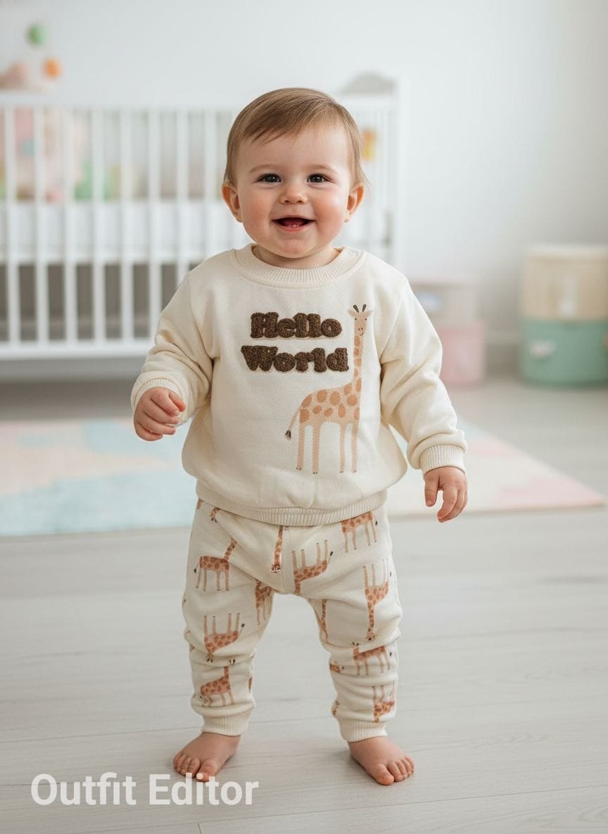 winter pyjama fleece inside hello world