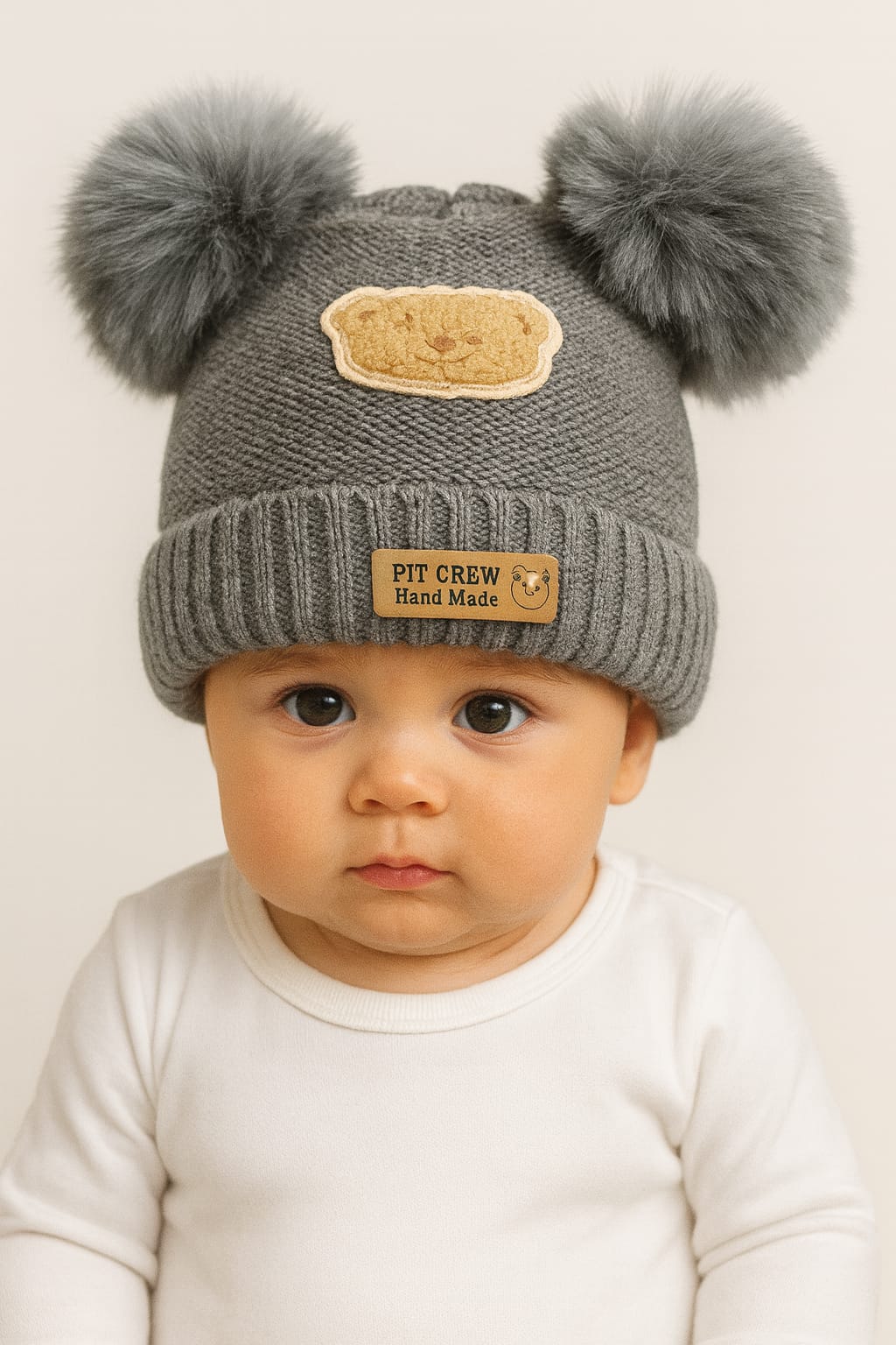 Baby Hat gray bear
