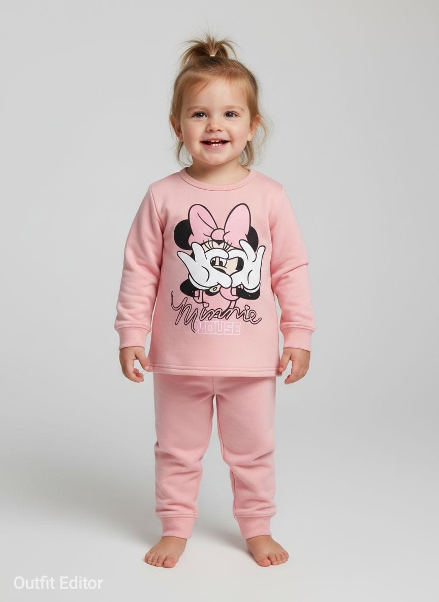 winter pyjama fleece inside Minnie pink