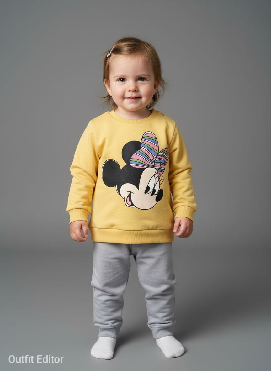 winter pyjama fleece inside Minnie mouse yellow