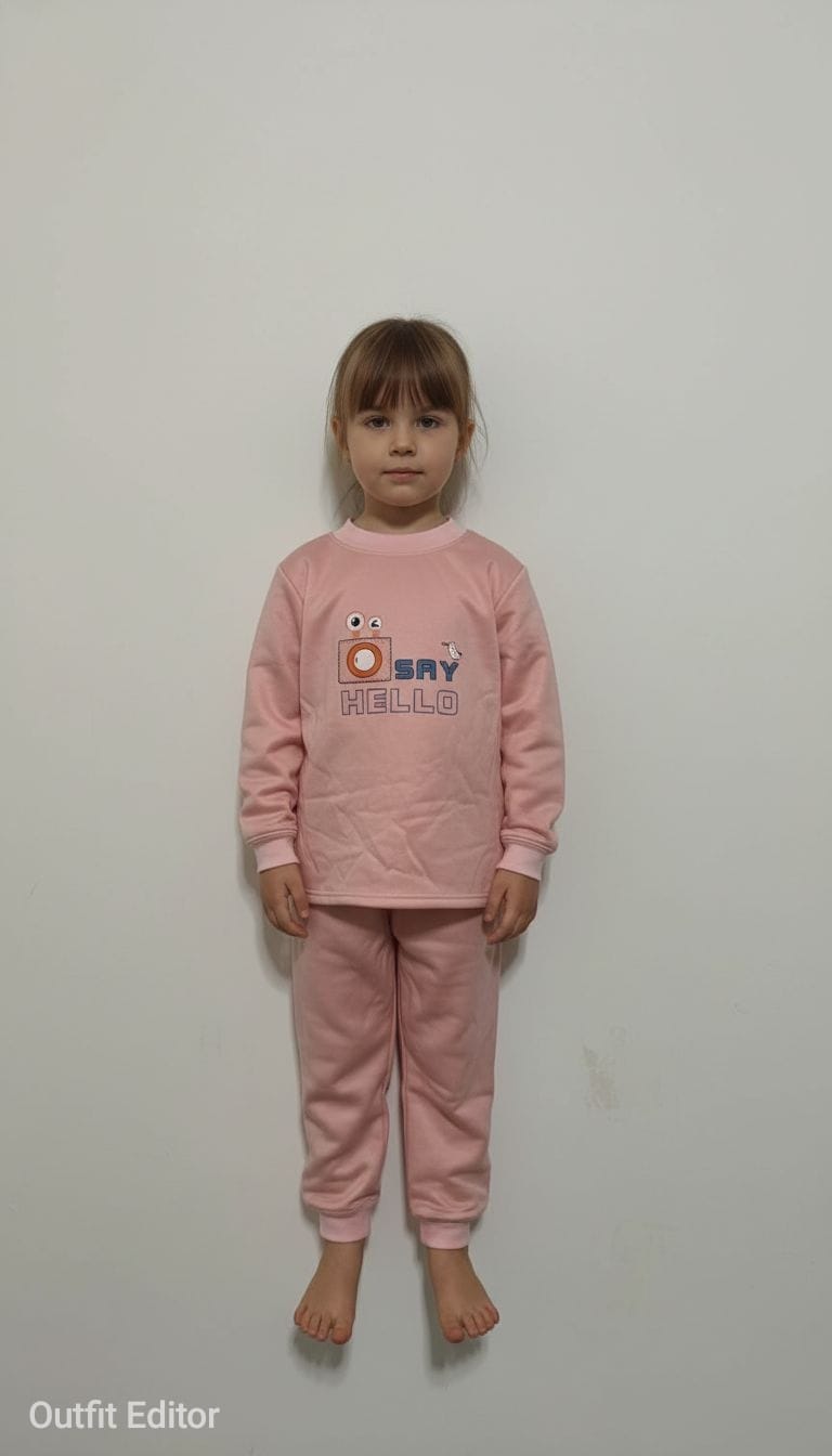 winter pyjama fleece inside say hello pink