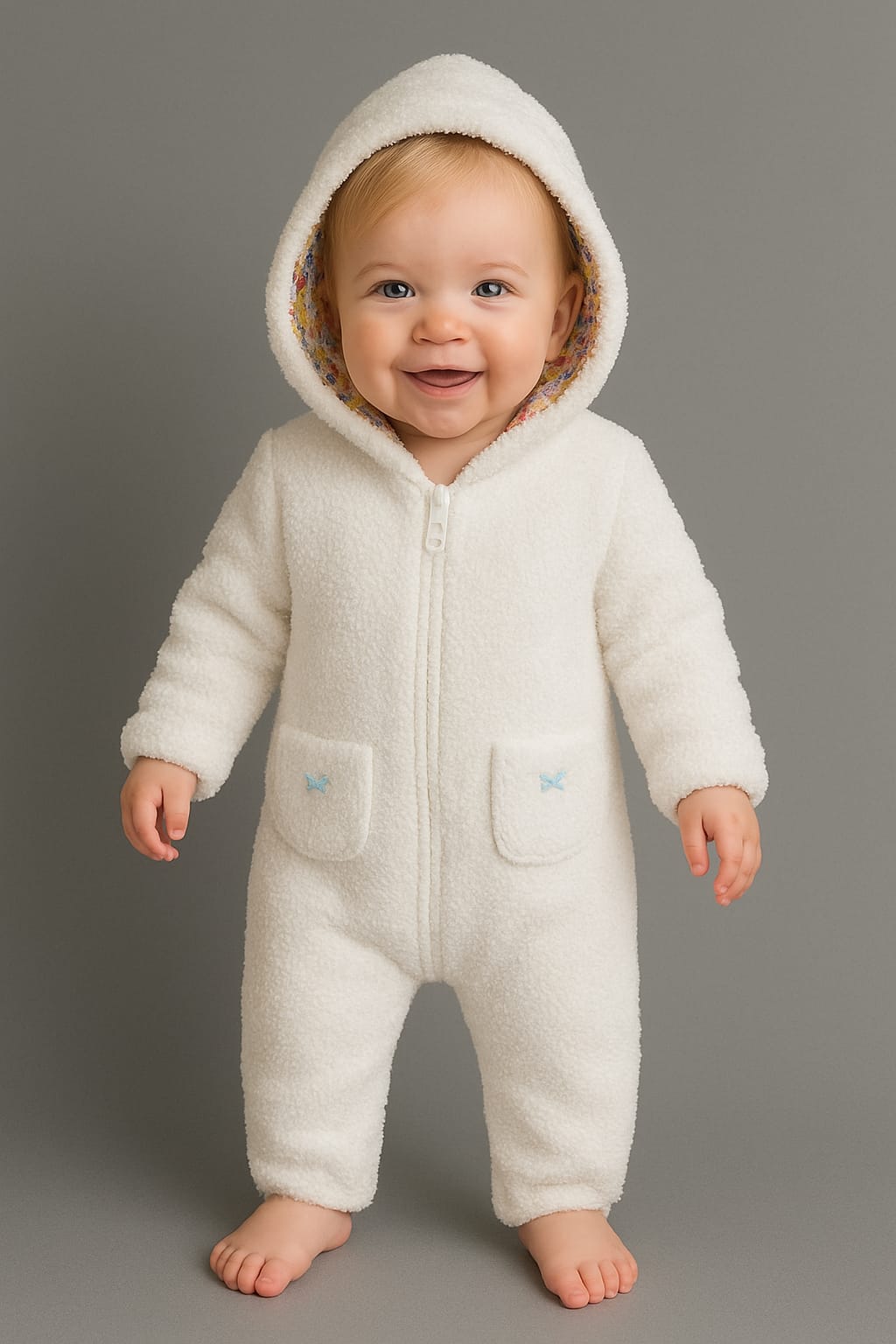 hooded overall white