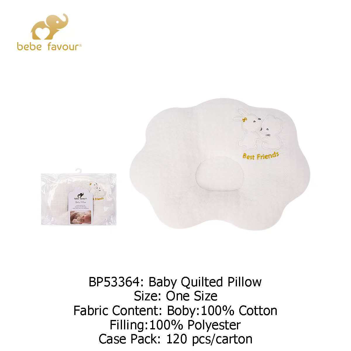 Baby Quilted Pillow white rabbit