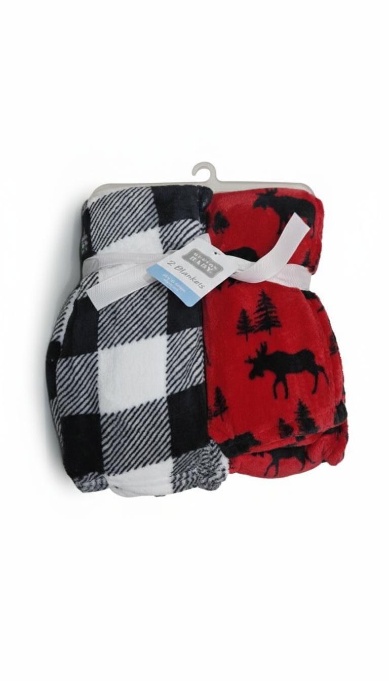 2 winter blanket red