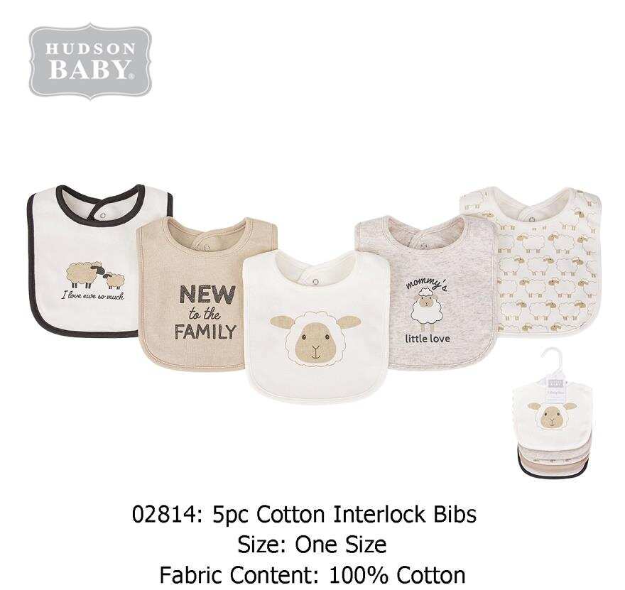 5 Bibs Cotton Pack sheep