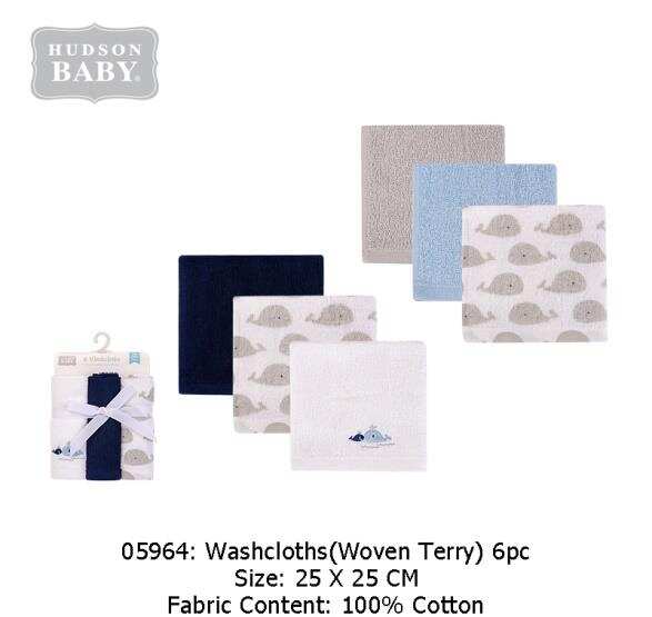 washcloth 6pcs blue whale