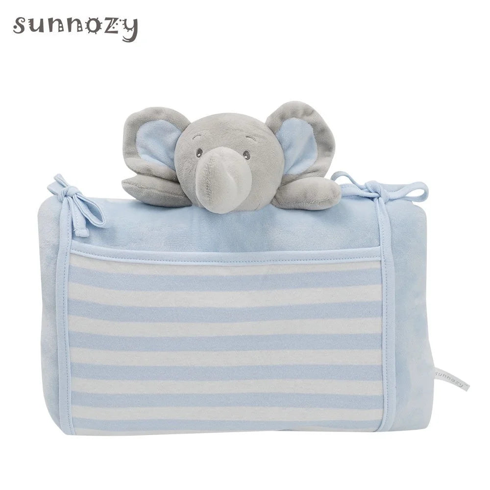 Baby Quilted Pillow blue elephant