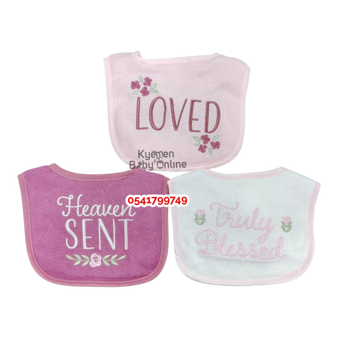 3Pcs Interlock Bibs LOVED