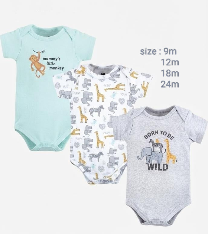 Baby Boy Cotton Bodysuits Born to be Wild