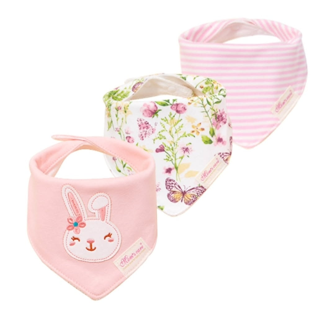 Mom's Care Bibs 3pcs Bunny&flower