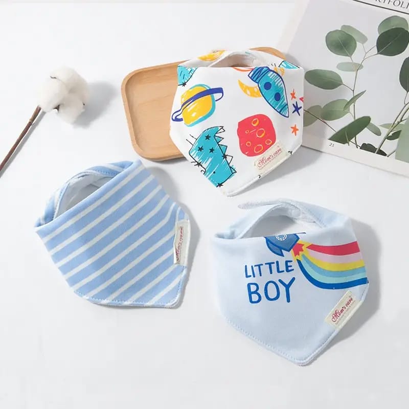 Mom's Care Bibs 3pcs LITTLE BOY Rocket