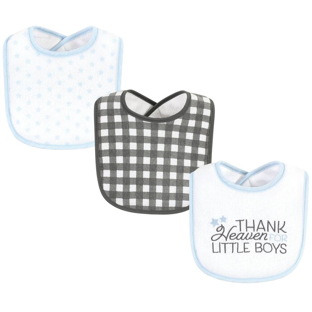 3Pcs Interlock bibs Thank heaven for little boys