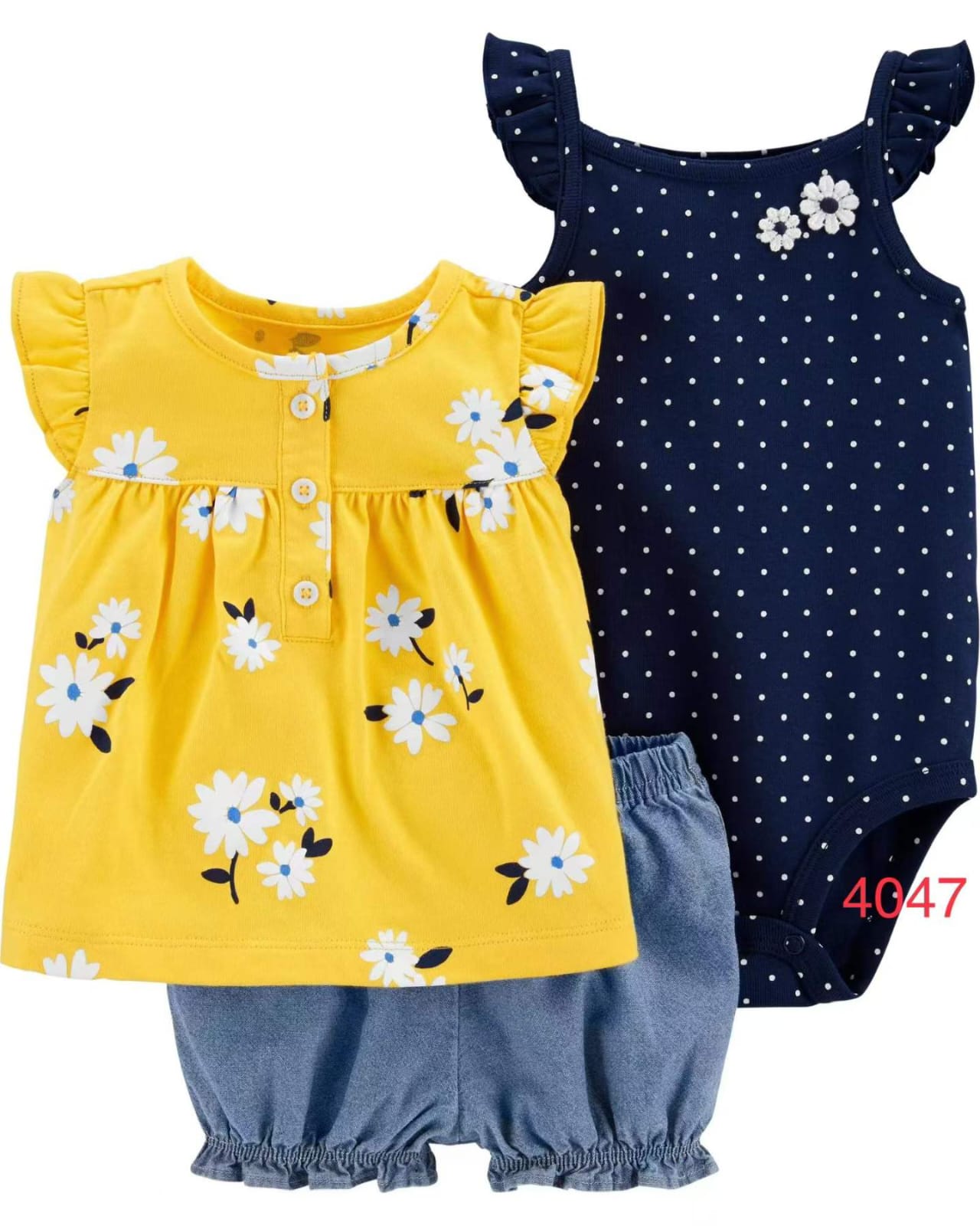 Baby 3-Piece yellow flowers