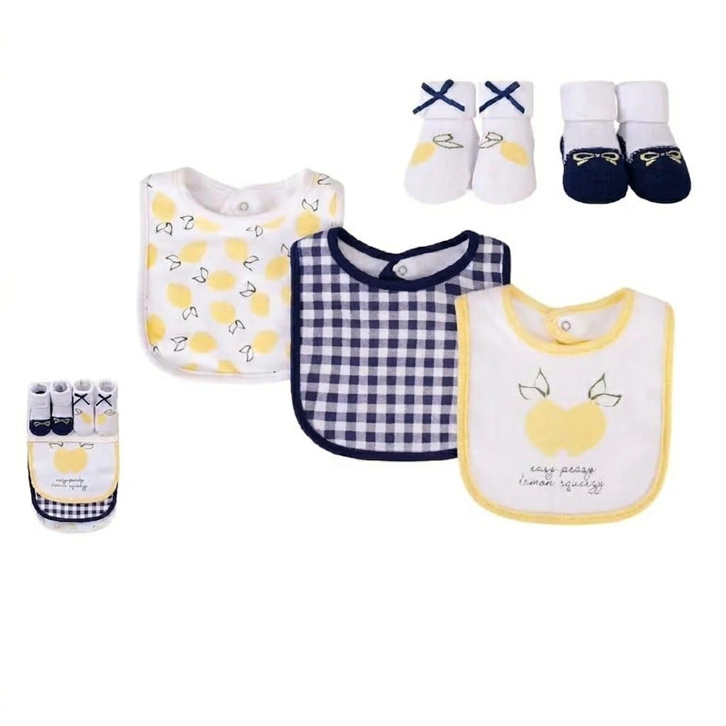 bibs and Socks 5 Pcs Set LEMON