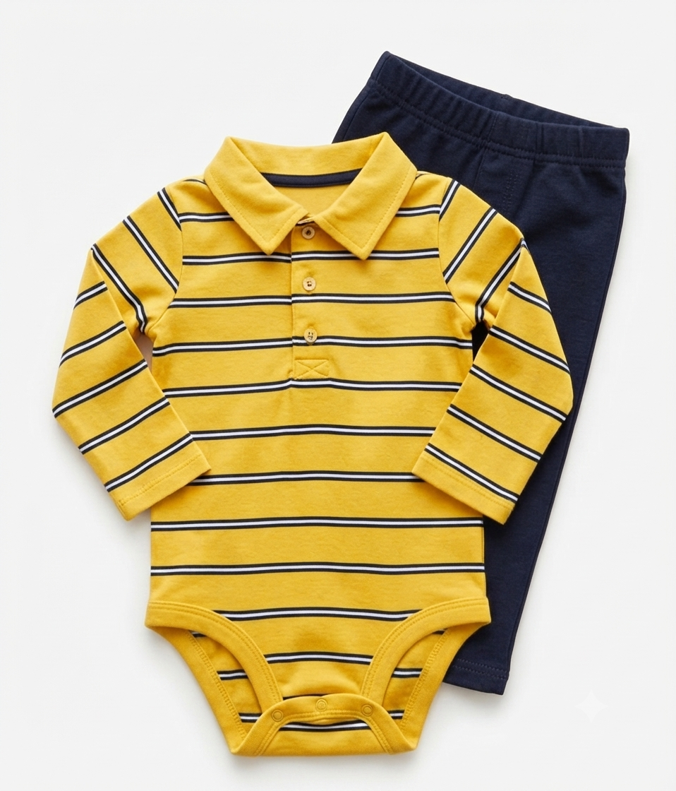 Baby 2 pcs yellow polo