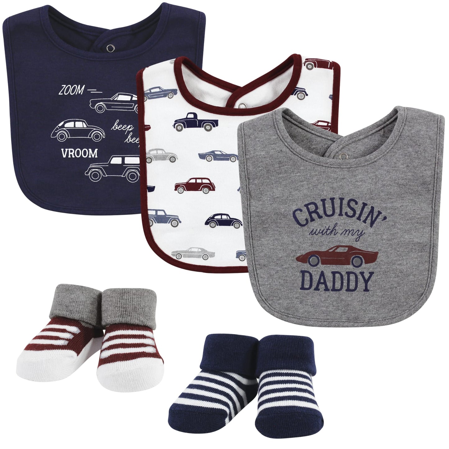 baby Boy Bibs and Socks 5 Pcs Set CRUISIN DADDY