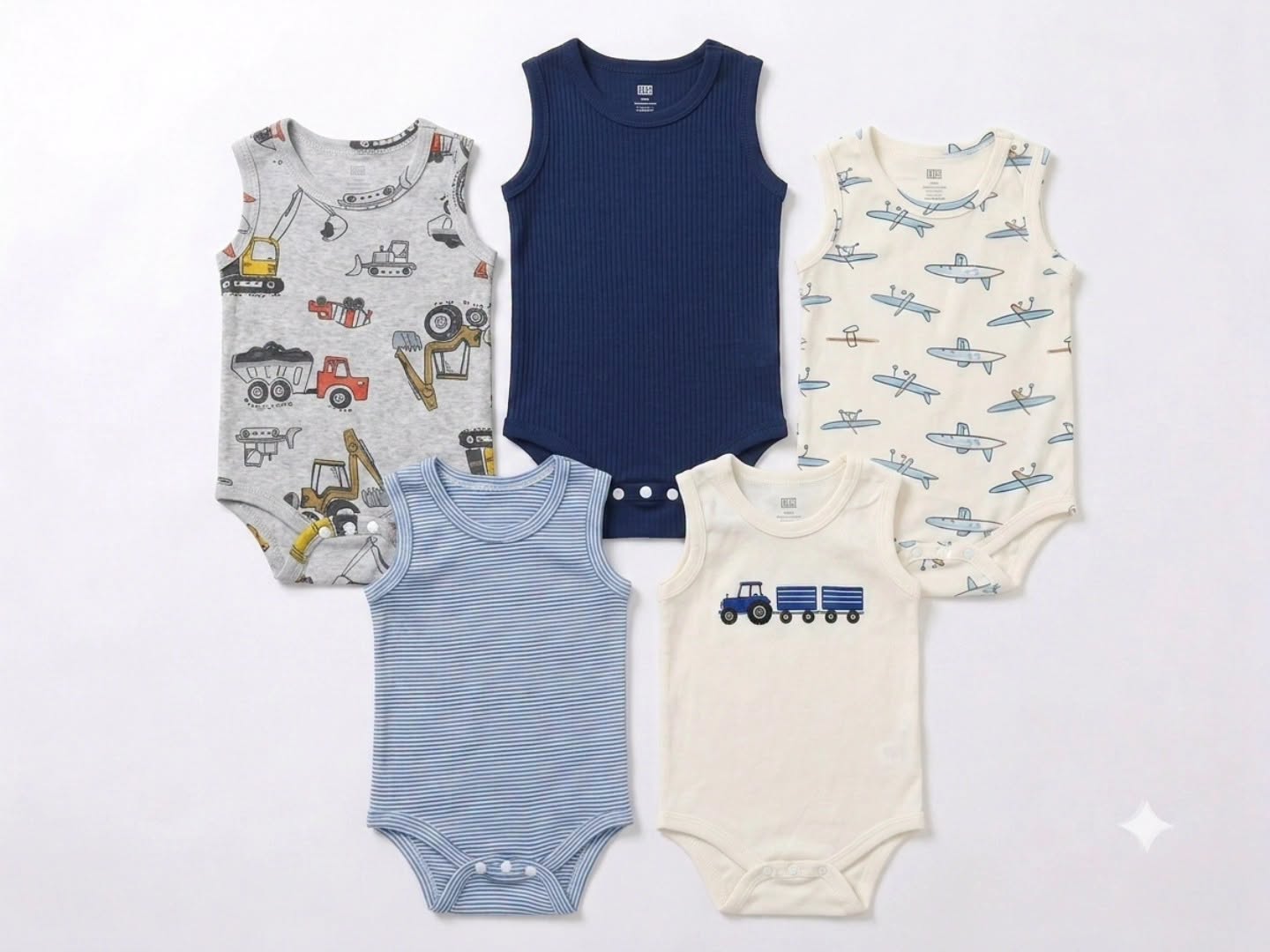 Baby Sleeveless 5pcs bulldozer
