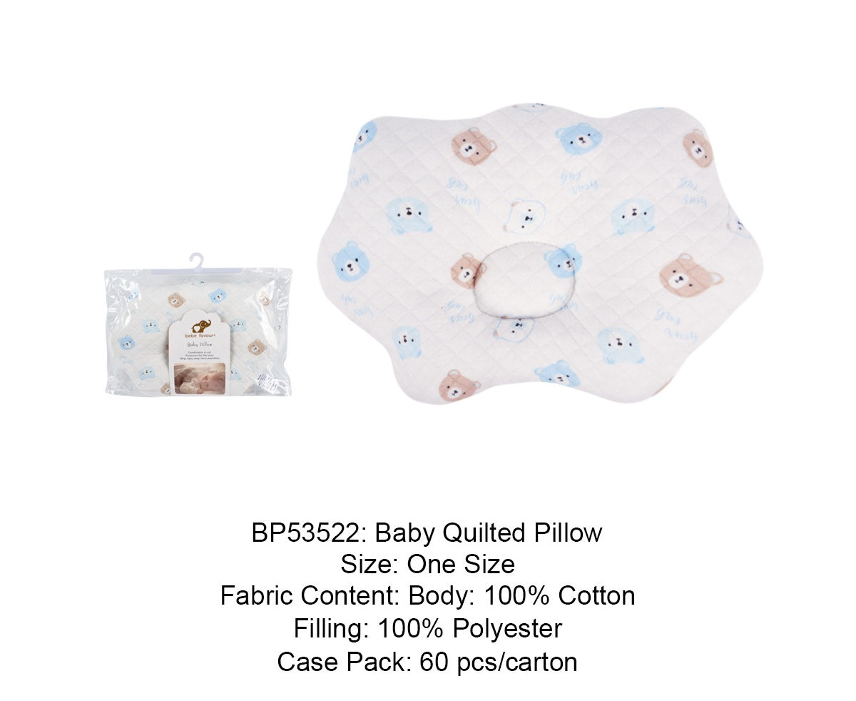 Baby Quilted Pillow Blue Bear
