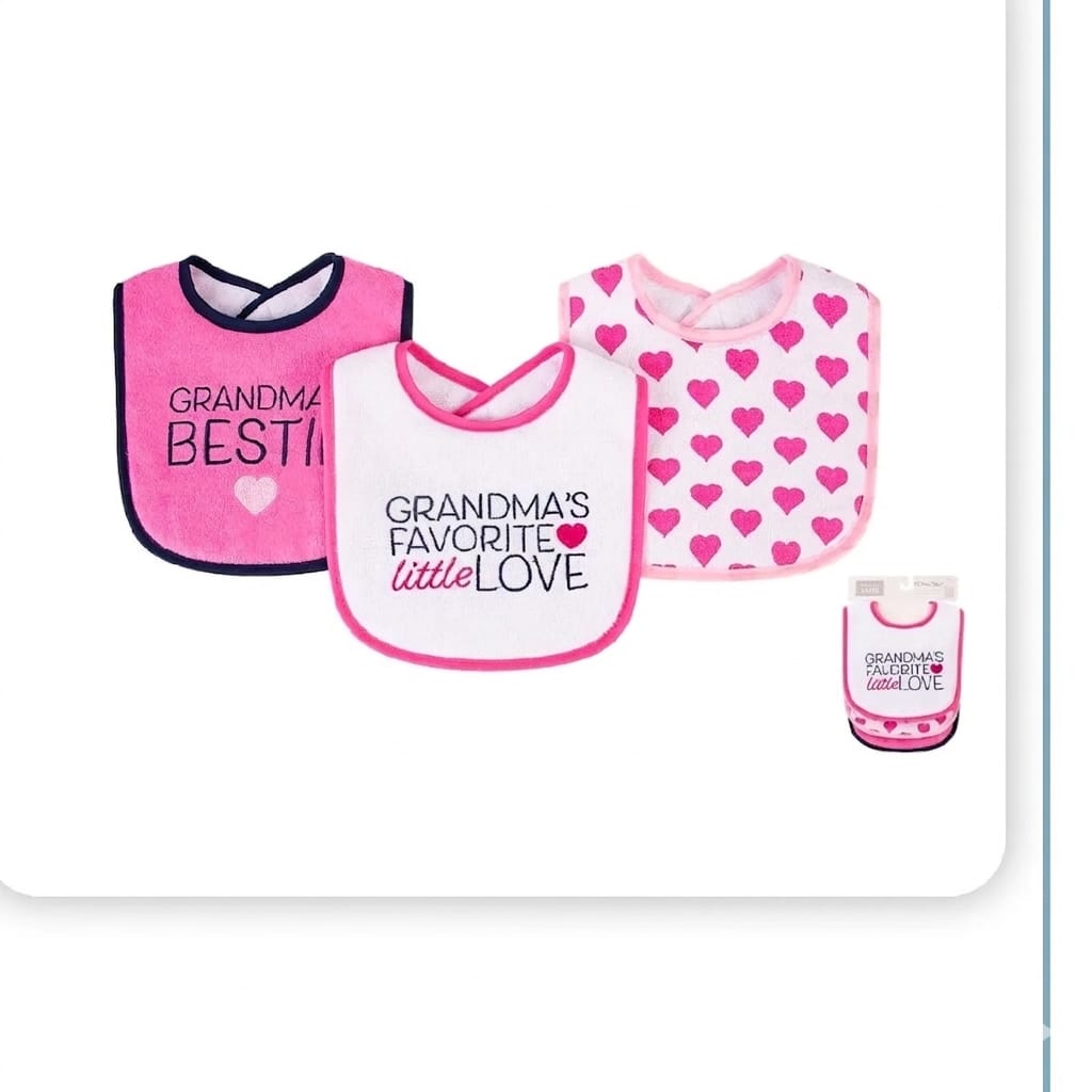 3Pcs Interlock Bibs GRANDMA'S