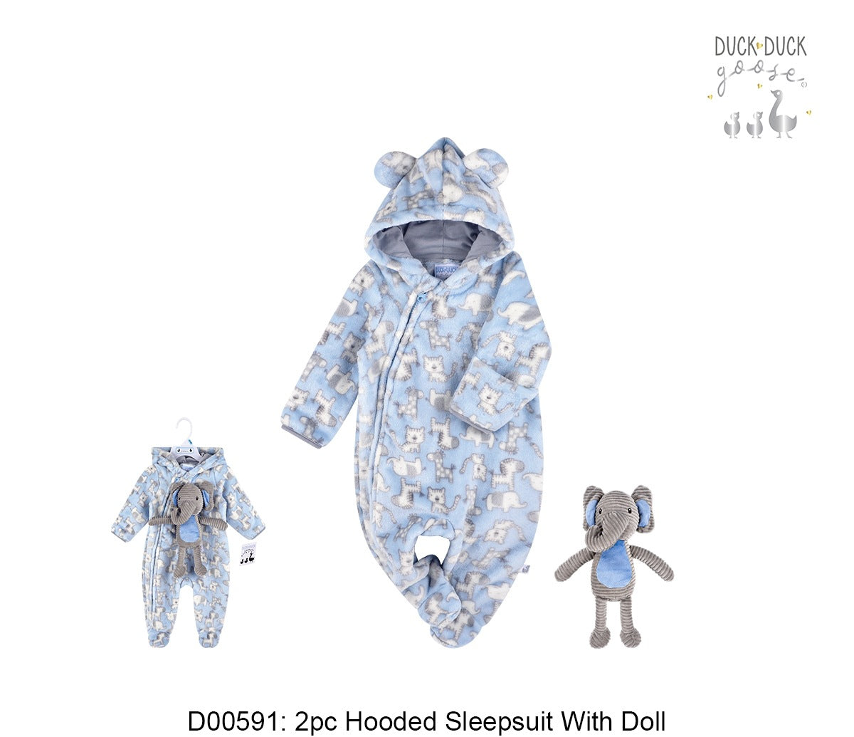 Overall winter with doll elephant