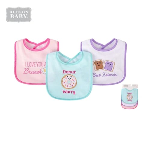 3Pcs Interlock Bibs donut worry