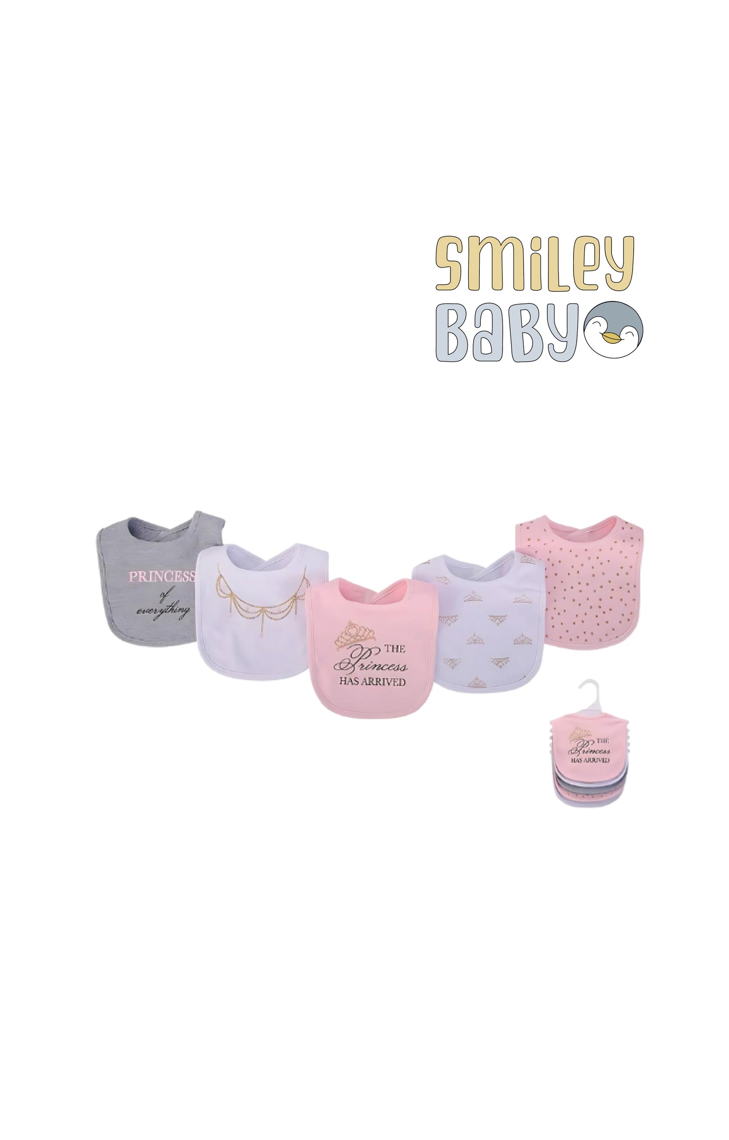 5 Bibs Cotton Pack the princess has arrived