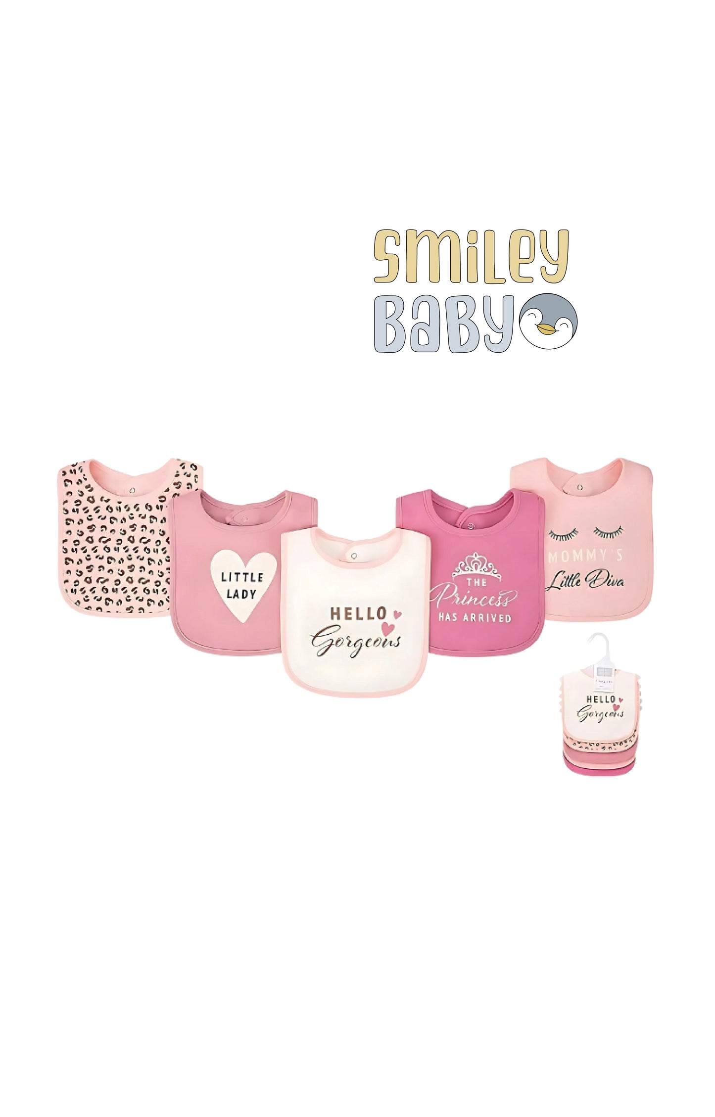 5 Bibs Cotton Pack hello gorgeous