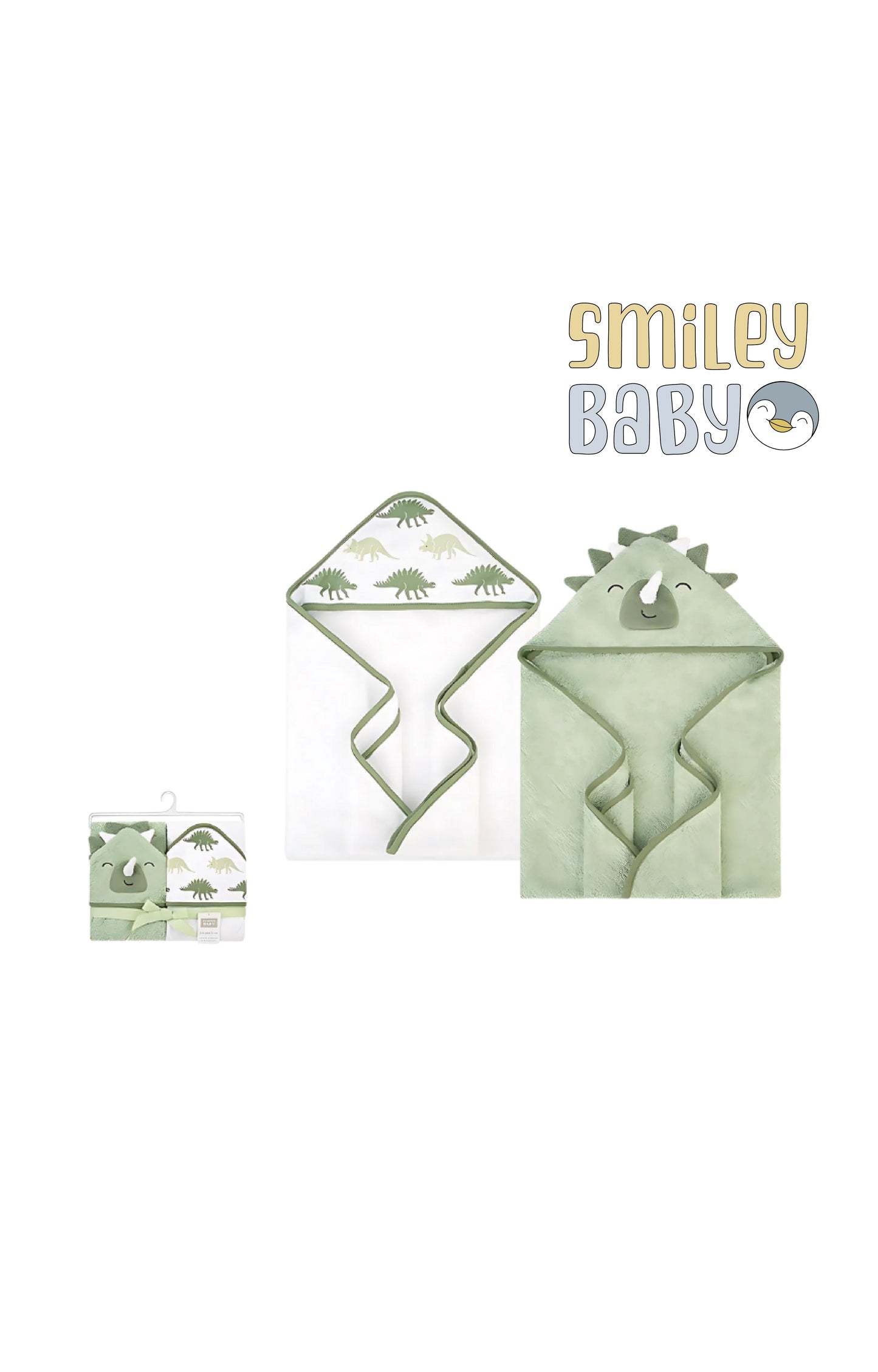 hooded towel 2pcs Dinosaurs