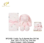 Baby Blanket & Plush Toy Set rabbit 100x75cm