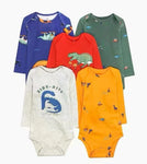 5 pcs long sleeve cotton dino mite