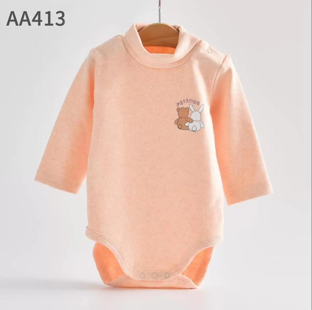 high neck body suit 100% cotton friends