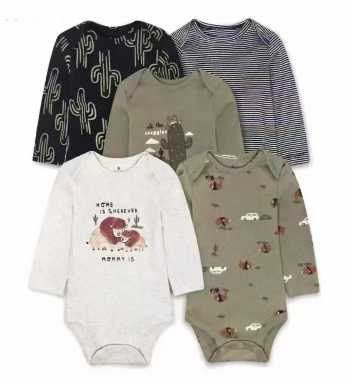 5 pcs long sleeve cotton cactus