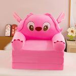 Children's folding sofa plush stitch pink
