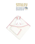 Baby Hooded Towel with loofah WHITE RABBIT