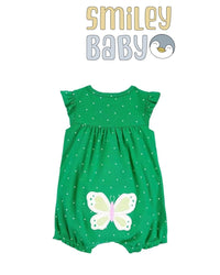 Romper green butterfly  Cotton