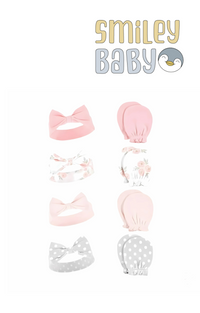 Hudson Baby Cotton Headband set 8pcs PINK