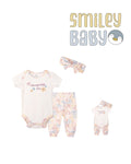 Bebe Favour Baby Bodysuit &  un Footed Pant SET 3PCS MOMMYS LITTLE LOVE