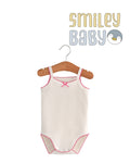 Baby Girls Spaghetti Strap Bodysuit Sleeveless  WHITE AND PINK