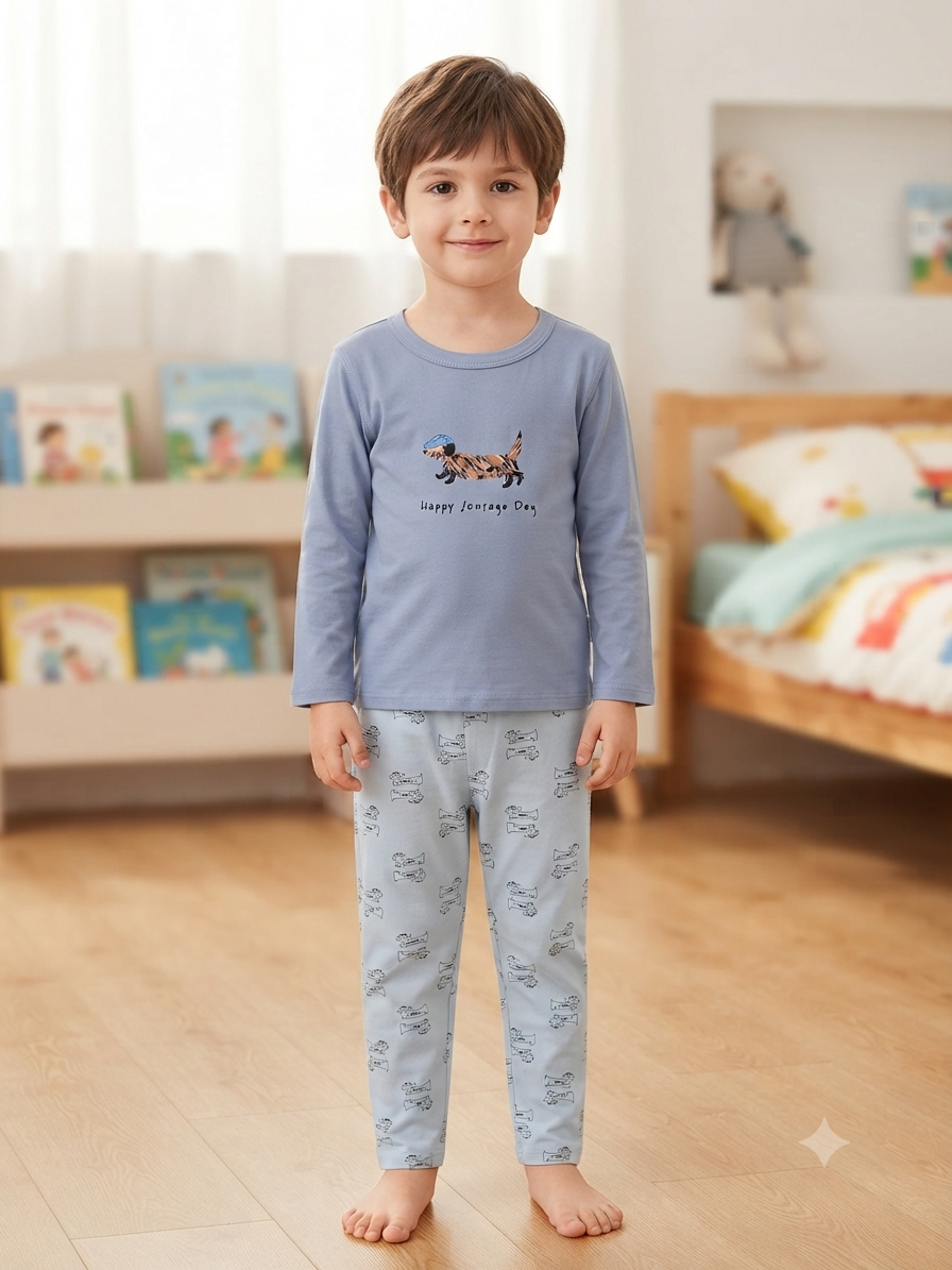 long sleeve cotton pajama happy day