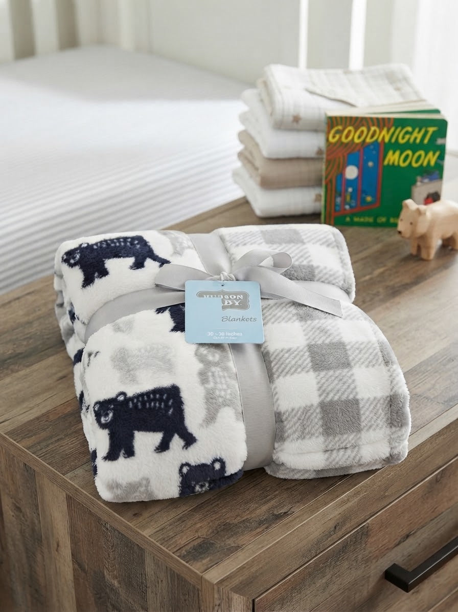 2 winter blanket white and gray