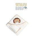 Baby Hooded Towel with loofah WHITE LION