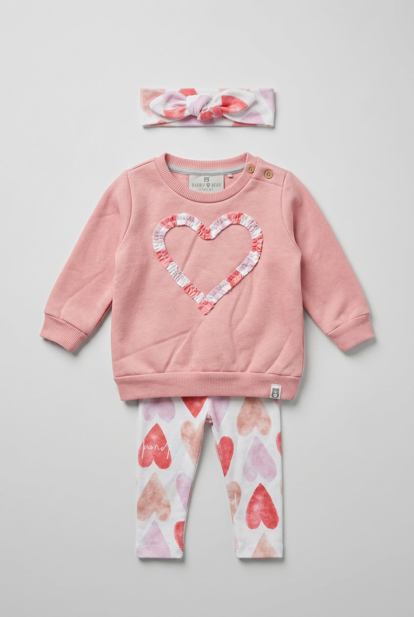 winter set heart pink