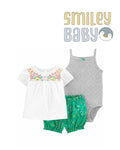 Baby 3-Piece green flowers