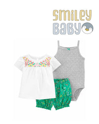 Baby 3-Piece green flowers